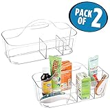 mDesign赤ちゃんとバスキャリーキャディパウダー、シャンプーand Baby Wipes – クリア、2パック