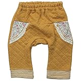 《秋冬春対応》(日本製) Pample Mousse(パンプルムース) ステッチ柄ニットキルトボーダーモンキーパンツ7分丈 95cm/MS NO.DP-73354