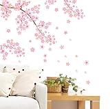 Stork Corp ウォールステッカー 桜 花柄 ピンク リビング インテリア 寝室 ベッドルーム 子供の部屋 店舗 デコレーション 防水