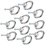 10pcs Modern Cabinet Drawer Pull Handle Dresser Wardrobe Cupboard Knob Ring Silver [並行輸入品]