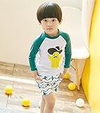 「楽々セレクトショップ」DUDU&MUMU正規品　全2シリーズ　サイズ90 100 110 120 130 140　可愛い子供用 水着 男の子　伸縮性 3点セットカクタス　 キャップ付き (130)