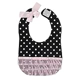 (チャックル) chuckle *スウィートガール*チュールフリルりぼんドットスタイ【よだれかけ・ビブ】 ブラック サイズなし P8566-00-01