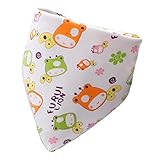 ベビー 可愛い 動物柄 ビブ コットン100柔らかい 2層タイプ スナップ スナップよだれかけ三角 (0〜3歳の子供) (#6)