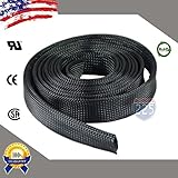 全てのサイズ&カラー用 5～100フィート 伸縮性ケーブルスリーブ 編組 チュービング LOT ブラック EXPANDABLE-TUBING