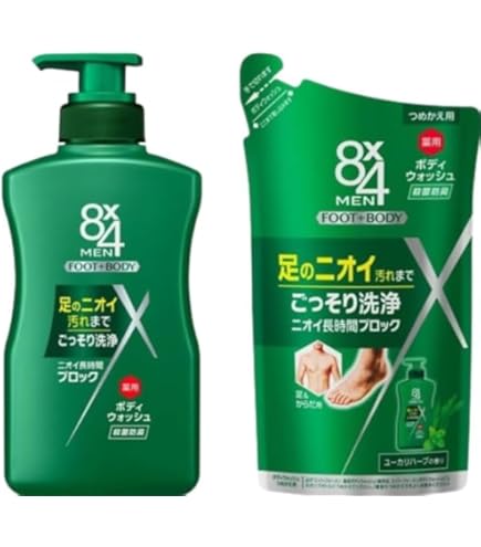 Amazon | 花王 8x4 メン 薬用 ボディウォッシュ 本体 400ml 詰替 300ml