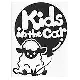 ブラック（黒） Kids in the car〈羊 ひつじ ヒツジ 動物〉ステッカー 窓ガラス シール パーティファッション キッズ イン ザ カー ※吸...