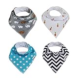 mittaGonG ベビー 三角 スタイ コットン ４枚セット ブルー