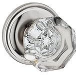 Dynasty Hardware Classic Rosette, Crystal Style Door Knob, Passage Hall / Closet Function, Satin Nic