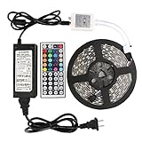 WenTop Led Strip Lights Kit Waterproof SMD 5050 16.4 Ft (5M) 300leds RGB 60leds/m with 44key Ir Cont