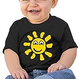 かわいい ボーイとガール サニースマイル カートゥーン Ｔシャツ カジュアル Black Size 18 Months