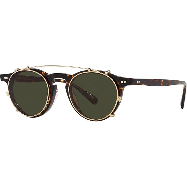 Oliver Peoples Gregory Peck 1962 OV 5456SU Folding Sunglasses - Semi-Matte Amber Tortoise/Cobalto - View #6