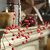 工場直接クラフト6フィートのシンFelxibleリッチレッドベリーガーランドの装飾、作成とEmbellishing