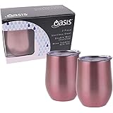 2 Piece Oasis Wine Traveler Set Tumbler Double Wall Insulated 330ml Rose