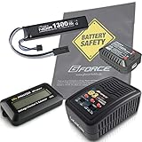 G FORCE ジーフォース Noir LiPo 7.4V 1300mAh 次世代バッファーチューブ（ストックチューブ）イン リポバッテリー フルセット