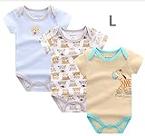 Beatrbior 3 pcs / lot Newborn boy girl girl romper cute cotton clothes romper jumpsuit (L, 6-9月)