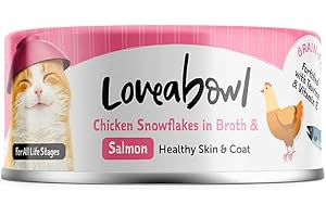 Loveabowl Chicken Snowflakes In Broth (Chicken And Salmon) Grain Free Wet Cat Food 70g