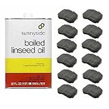 SUNNYSIDE CORPORATION 1-Pint Boiled Linseed Oil with 12-Pack #0000 Super Fine Wool Pad [並行輸入品]