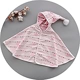 マント フード付き ベビーバスローブ おくるみ 6重ガーゼ 保温性 ふわふわガーゼ 通気性 お洒落 クラウン柄 ピンク