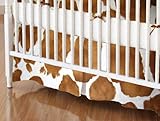 SheetWorld - Crib Skirt (28 x 52) - Brown Cow - Made In USA by sheetworld