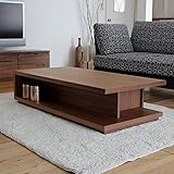 LIVWOOD 【シルク】 リビングテーブル 幅 1200 奥行 600 高さ 300 mm 天然木 ウォールナット無垢材 スタイリッシュなデザインと実用性も兼ね備えたリビングテーブル シンプル 国産 日本製 ミッドセンチュリーモダン