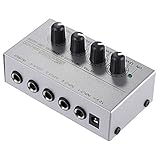 Rakuby ミキサー サウンドミキサー メタル 4チャンネル オーディオミキサー 110-240V 楽器 音響機器 MX400