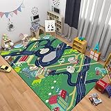 [NHYGDY] キッズラグ 防ダニ ラグマット カーペット キッズ 知育ラグ 道路 ラグ ロードマップ 線路 外遊び かわいい 洗える ふわふわ 教育用 大判 子供向き 踏み心地が良い 小学生 プレイマット カラー 40*60 滑り止め 遊びマット 保育園 子供部屋 リビング