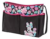 Disney Minnie Mouse Floral Print Large Hobo Diaper Bag, Black/Pink by Disney [並行輸入品]
