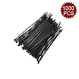 1000本の小品21.77キロ引張プラスチックケーブルジップネクタイを熱望する 20.32cm多目的ナイロンケーブルタイ ブラック