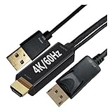 アースドリームス HDMI to DP (DisplayPort) 変換ケーブル 変換アダプター USB充電ポート 画像出力 4k