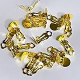 イヤリング クリップ 蝶バネタイプ 台座約10ミリ 20個 痛くなりにくいシリコン付き ハンドメイド ハンドメイドパーツ アクセサリーパーツ 手芸 材料 (シルバー)