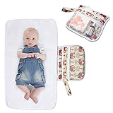 Luxja 防水オムツ替えシート ポケット付き 持ち運びカンタン 外出用 家用 象