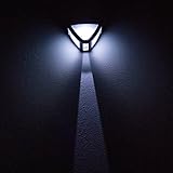 T-SUN LED Outdoor Wireless Solar Powered Wall Light IP44 Waterproof 6000K for Garden,Wall Step,Patio