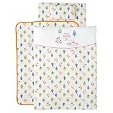 フジキ Wガーゼプリント ミニ布団7点セット フォレストフレンズ　(オフホワイト)