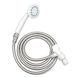 AquaSense 3 Setting Handheld Shower Head with Ultra-Long Stainless Steel Hose, White [並行輸入品]