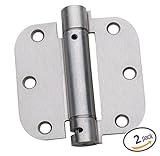 Dynastyハードウェア3 – 1 / 2 " x 3 – 1 / 2 "ほぞ穴スプリングヒンジwith 5 / 8 "半径コーナー、サテンニッケル – Pack of 2ヒンジ