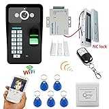 HD 720PワイヤレスWIFI RFIDパスワードビデオドア電話ドアベルインターホンシステムナイトビジョン+電気磁気ドアロック180KG