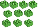 LEGO DUPLOレンガ2 x 2 – 2 x 2 Bright Green x10 Loose