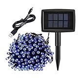 【最新型】ieGeek LEDイルミネーションライト 太陽発電あるいはUSB充電　光センサー内蔵 点灯9パターン 屋内 屋外用 防水IP65 フェアリーライト ガーデンライト高輝度 高品質 クリスマス