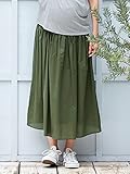 Angeliebe エンジェリーベ マタニティ コットン ローン マキシ スカート 妊婦服 産前 産後 フリー カーキ 22019 22019500