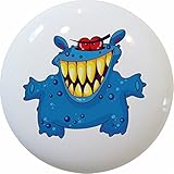 Carolina Hardware and Decor 2197 Blue Monster Ceramic Cabinet Drawer Knob by Carolina Hardware and D