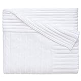 Elegant Baby 100% Cotton, Wide Cable Knit Blanket with Wide Ribbed Border 36 x 45 Inch in White by E
