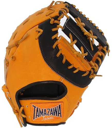 タマザワ 深緑色×れもん色×琥珀色ひも　(一塁手・捕手兼用）（ソフトボール用） Amazon | 玉澤 タマザワ ソフトボール ミット 捕手兼一塁手用