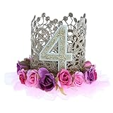 Dovewill ベビーガール　誕生日パーティー　ヘッドバンド　王冠　帽子　レースの花　全6ナンバー - ＃4