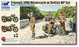 ブロンコモデル 1/35 イギリス トライアンフ オートバイ 3HW型 イギリス兵3体・バイク2台セット プラモデル CB35035