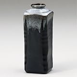 黒白流し角ソギ花瓶 [6.5 x 6.5 x 17cm 330g] 【花瓶】 土物 | 料亭 旅館 和食器 飲食店 おしゃれ 食器 業務用