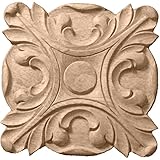 Ekena Millwork ROS06X06ACRW Acanthus Rosette, 6 1/2-Inch x 6 1/2-Inch x 1-Inch, Rubberwood [並行輸入品]