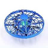 UFO Drone ミニドローン 子供プレゼント トイドローン ドローン 子供 おもちゃ 男の子 女の子 誕生日 安全 保護 初心者 ラジコン 知育 玩具 小型ドローン こども 子ども 子供用 おもちゃドローン 小学生 動くおもちゃ 室内 (ブルー)