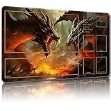Malqiqi MTG用プレイマット 無料ストレージバッグ、ゲームマット 24 x 14インチ TCG カード用ボードゲームマット (ゾーンマジックマット15付き)