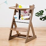 【ベビーチェア テーブル付き ハイチェア 高さ調節 木製 専用クッション付き】こどもと一緒に成長するチェア 高さ調節可能！ 安全ベルト付き ふかふかクッションセット チェア色：アニマルピンク クッショ