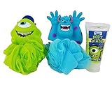 Disney Monsters University Tub Time Friends 3 Pcs Bath Gift Set - Includes 2 Bath Poufs & Body Wash 